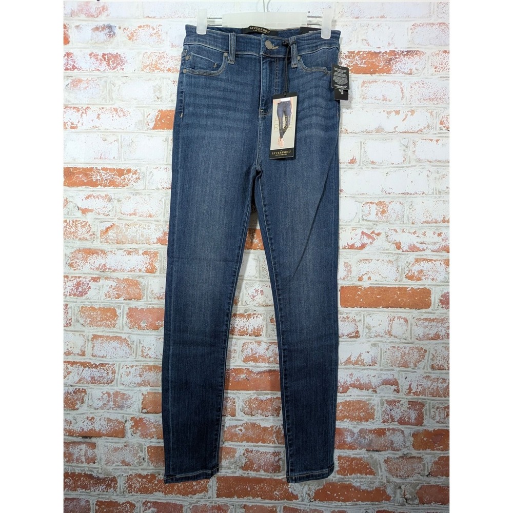 Liverpool High Rise Ankle Skinny Jeans Womens 27/4 Blue Stretch Denim